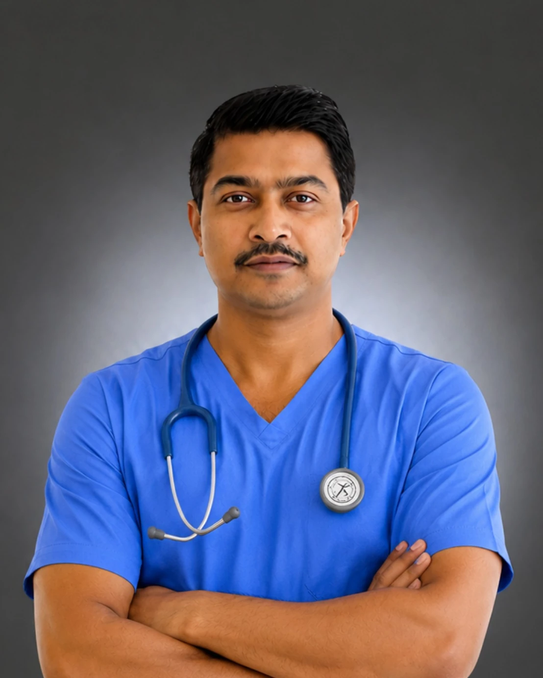 Ophthalmologist Dr. Bhanu Prakash M performing eye examination